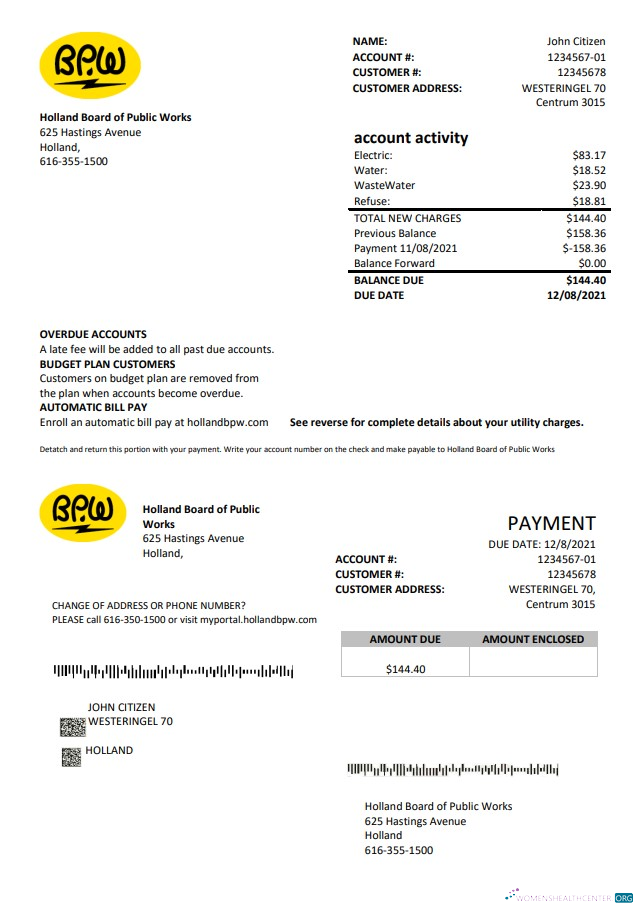 download download Netherlands BPW utility bill template in Word and PDF format PDF template PDF template